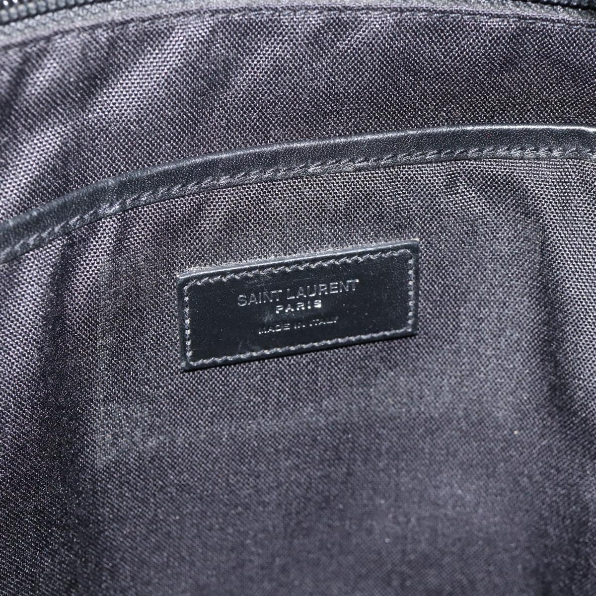 SAINT LAURENT Backpack Canvas Black Silver Auth bs34220