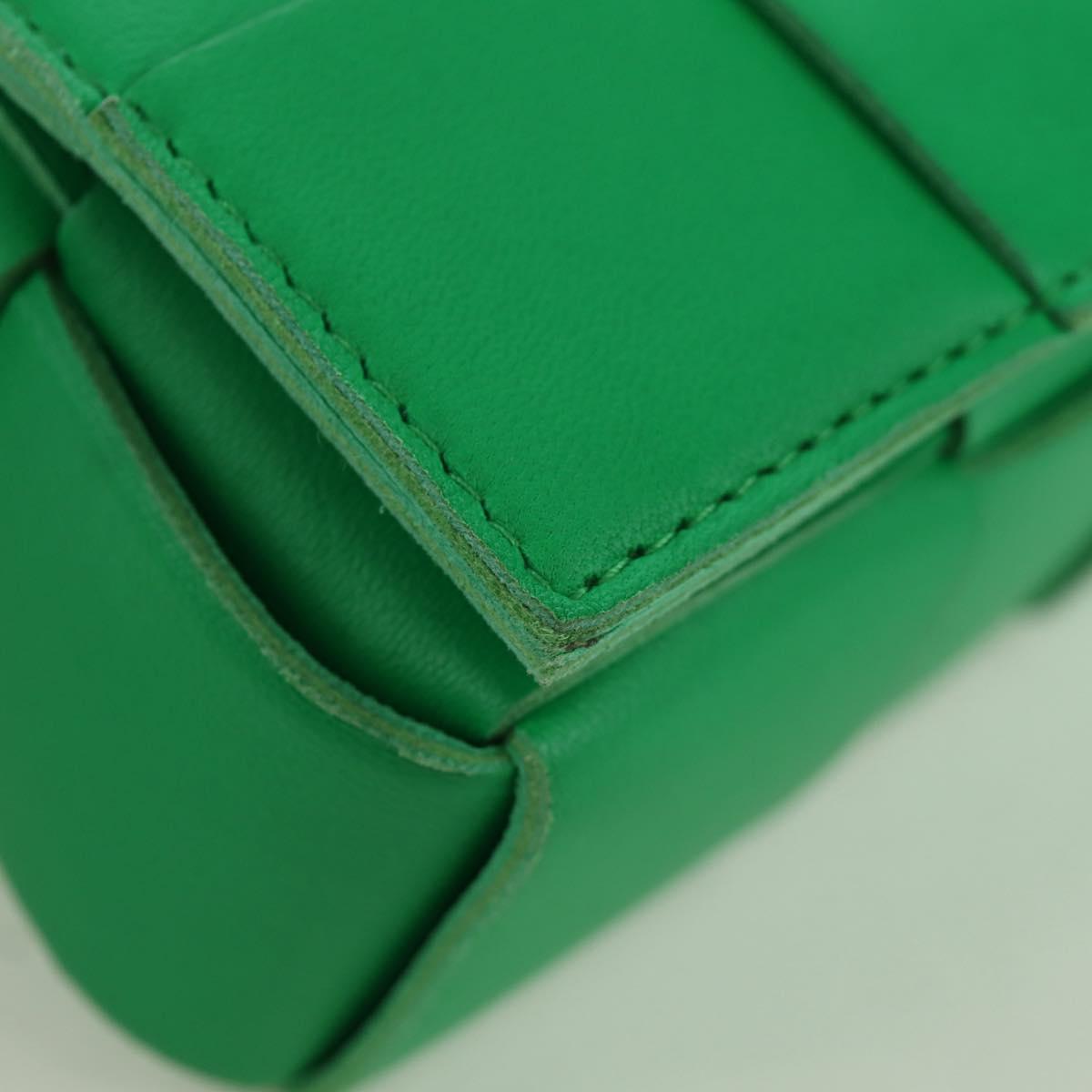 BOTTEGA VENETA INTRECCIATO Shoulder Bag Leather Green Auth bs34221A