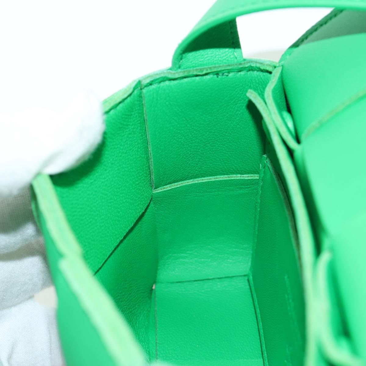 BOTTEGA VENETA INTRECCIATO Shoulder Bag Leather Green Auth bs34221A