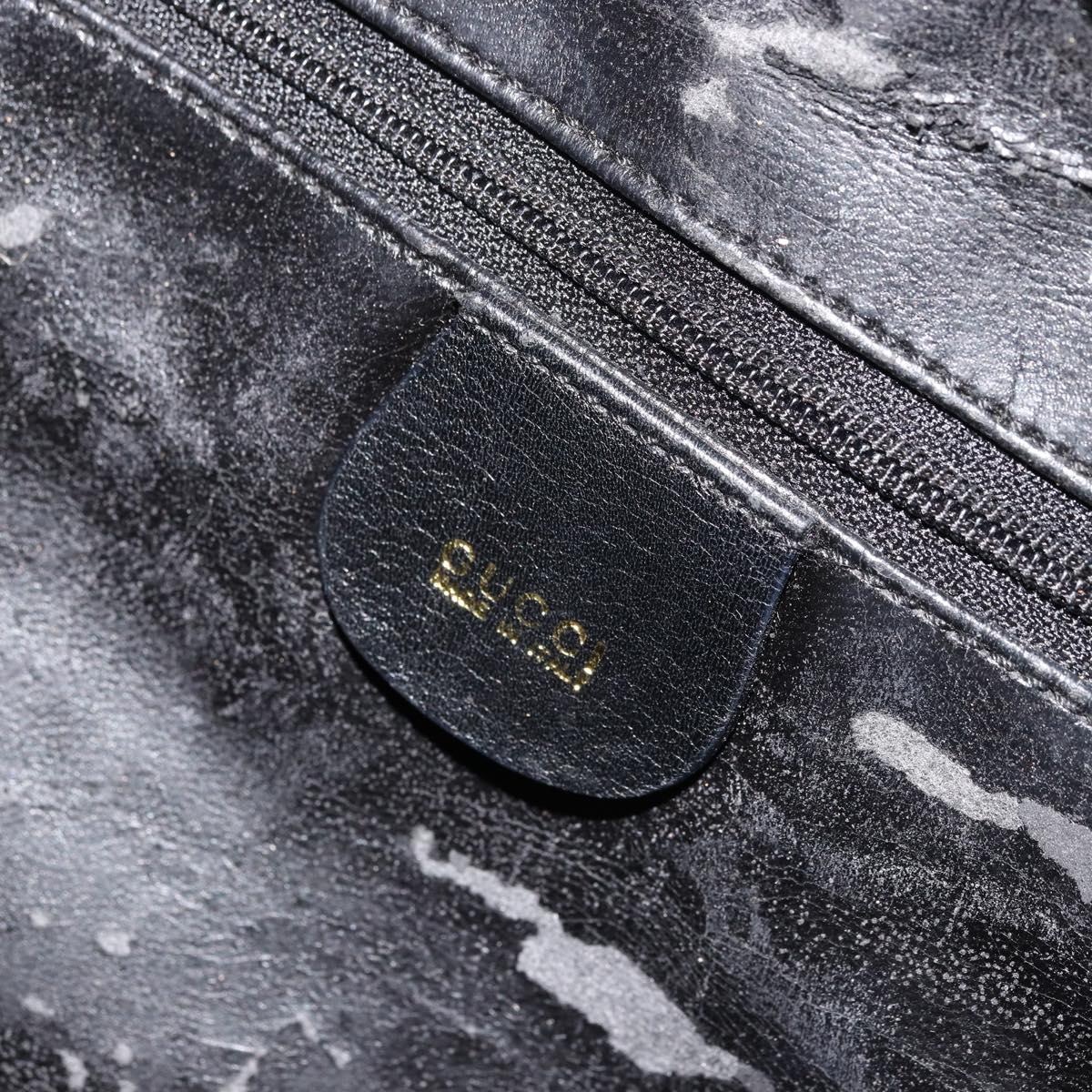 GUCCI Shoulder Bag Leather Black Gold 001 1998 1805 Auth bs34225