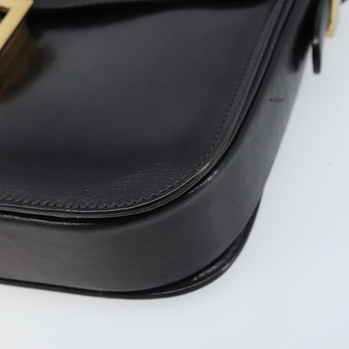 CELINE Shoulder Bag Leather Black Gold Auth bs34227A
