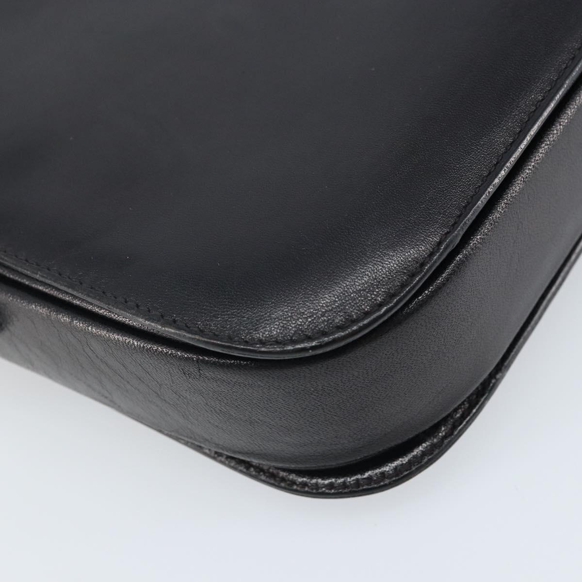 CELINE Shoulder Bag Leather Black Gold Auth bs34227A