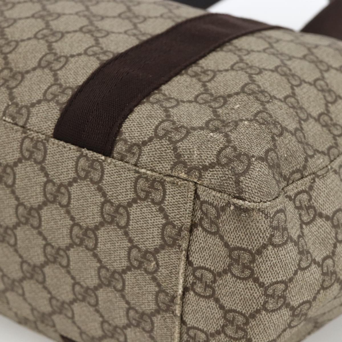 GUCCI GG Supreme Tote Bag PVC Beige 141624 Auth bs34230