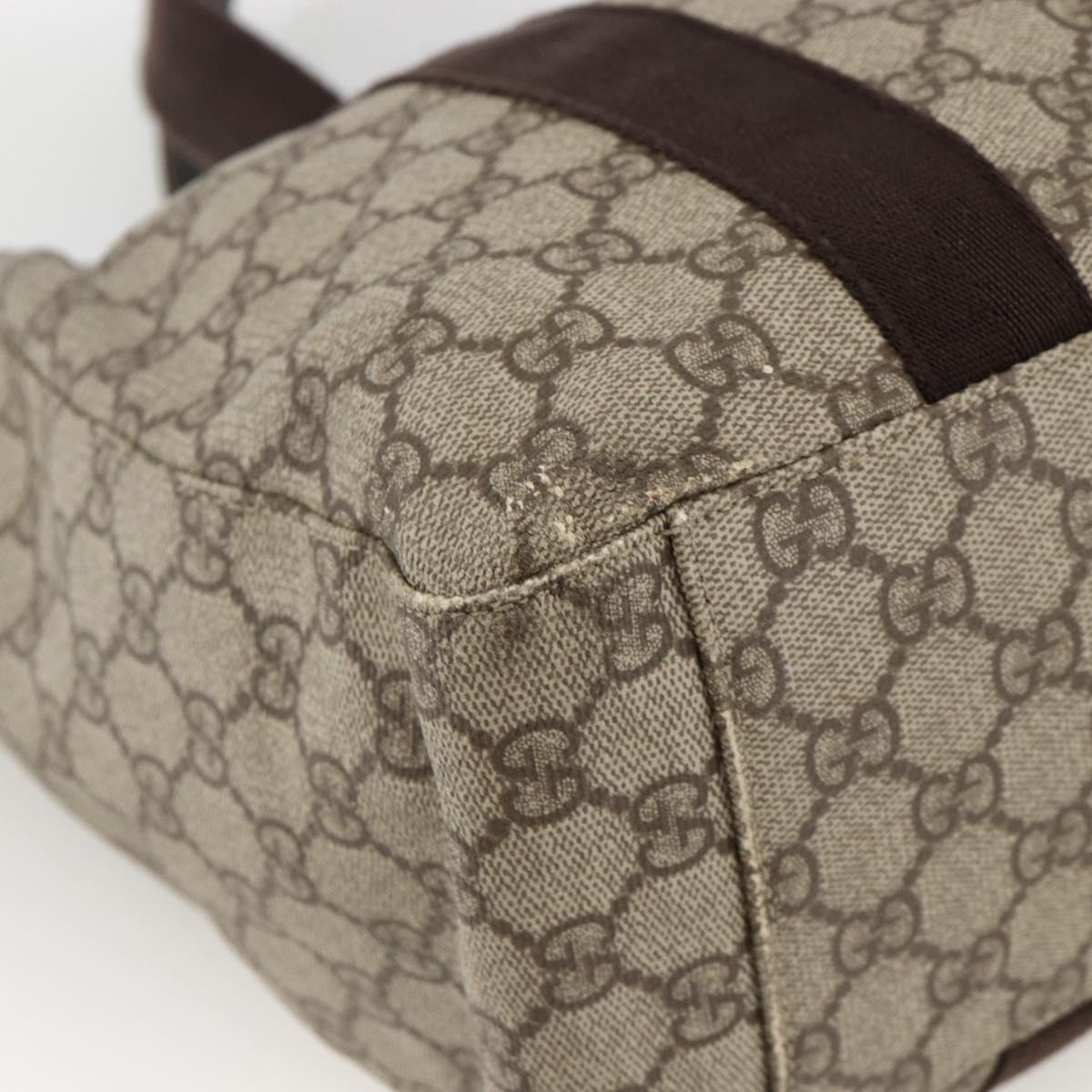 GUCCI GG Supreme Tote Bag PVC Beige 141624 Auth bs34230