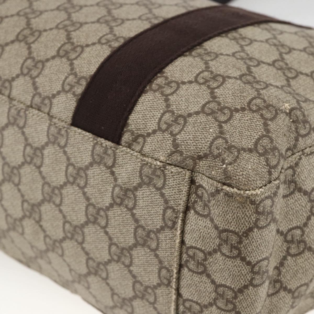 GUCCI GG Supreme Tote Bag PVC Beige 141624 Auth bs34230