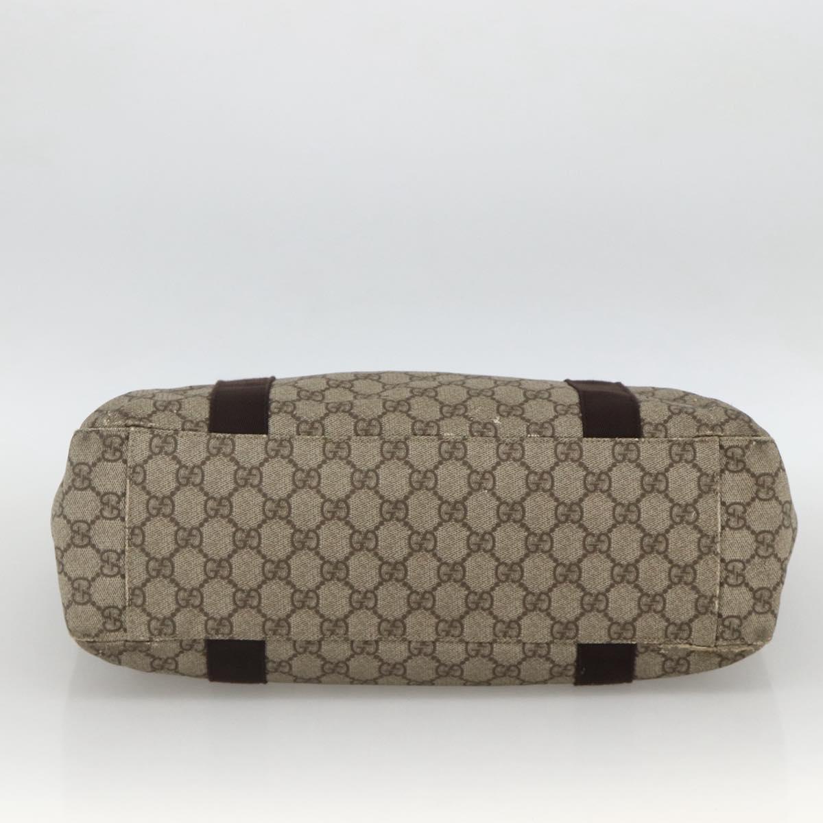 GUCCI GG Supreme Tote Bag PVC Beige 141624 Auth bs34230