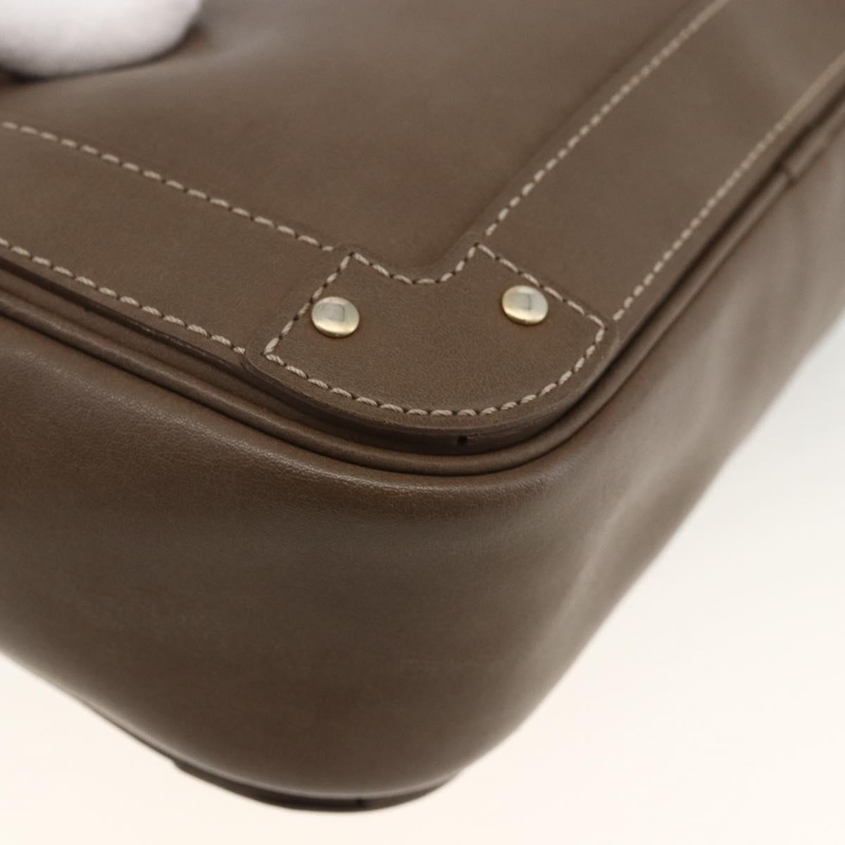 Chloe Clutch Bag Leather Brown Gold Auth bs34233