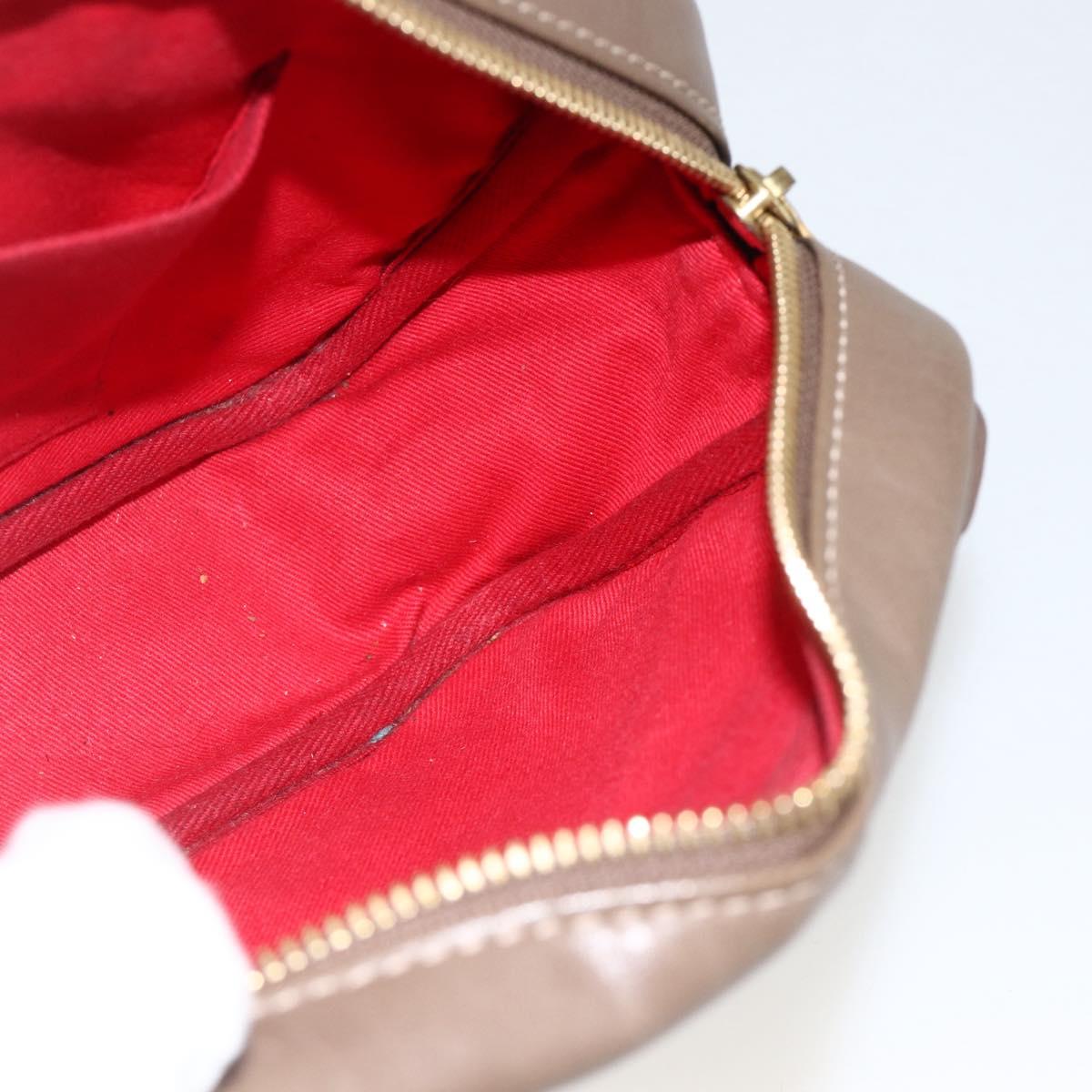 Chloe Clutch Bag Leather Brown Gold Auth bs34233
