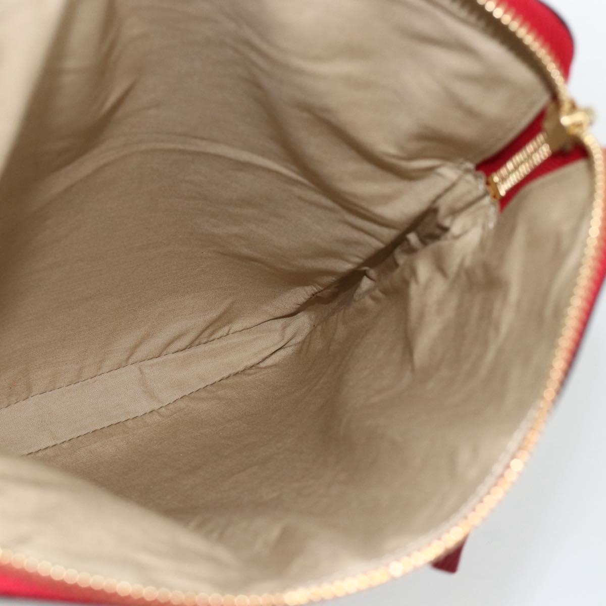 Chloe Clutch Bag Leather Bordeaux Gold Auth bs34240A