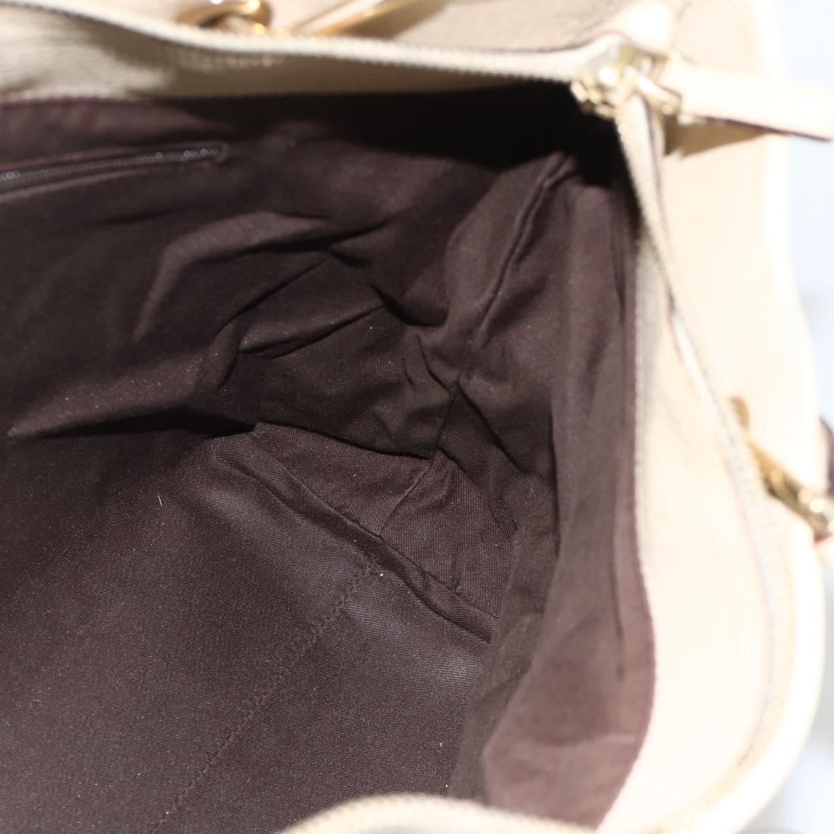 GUCCI GG Canvas Hand Bag Beige Gold 139552 Auth bs34241