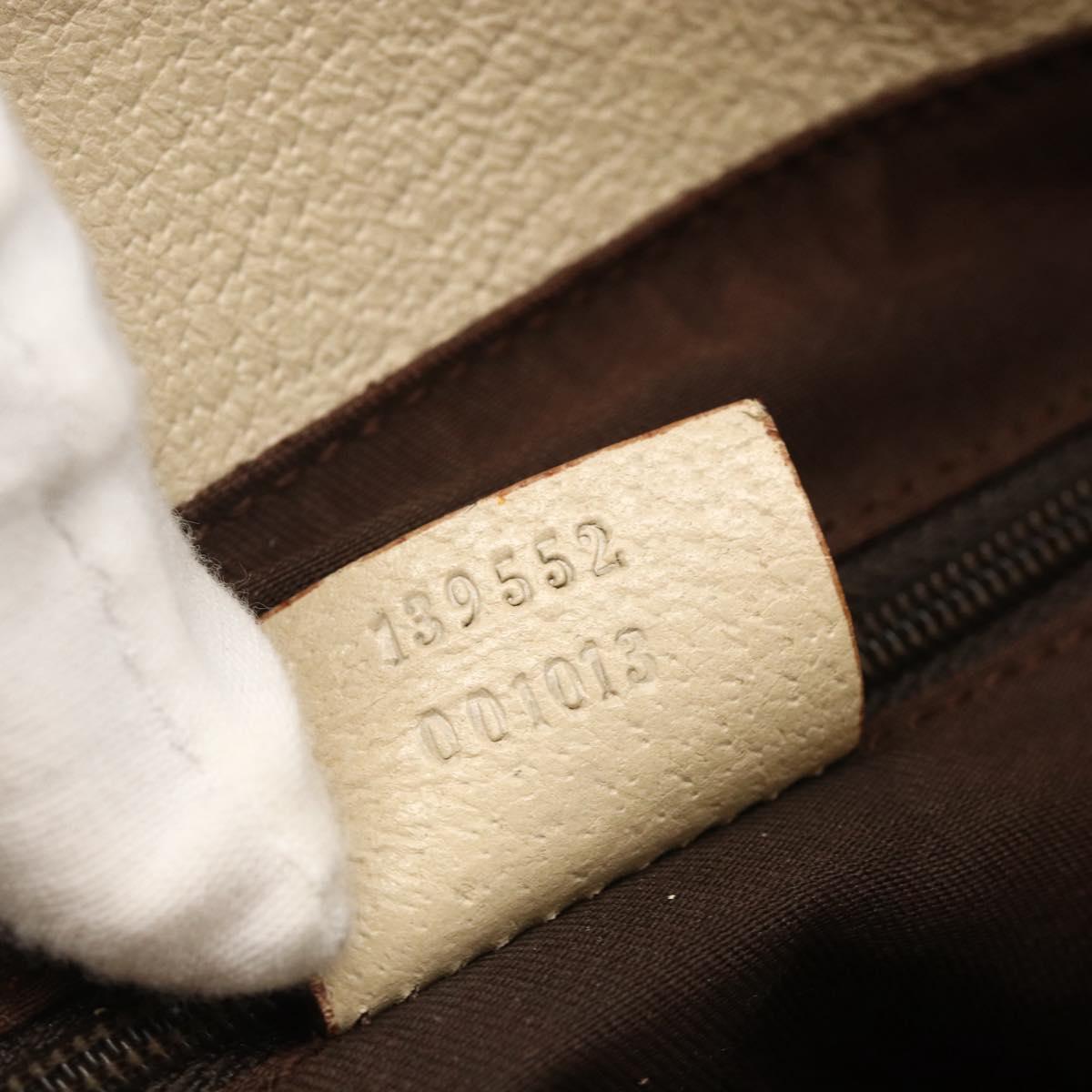 GUCCI GG Canvas Hand Bag Beige Gold 139552 Auth bs34241