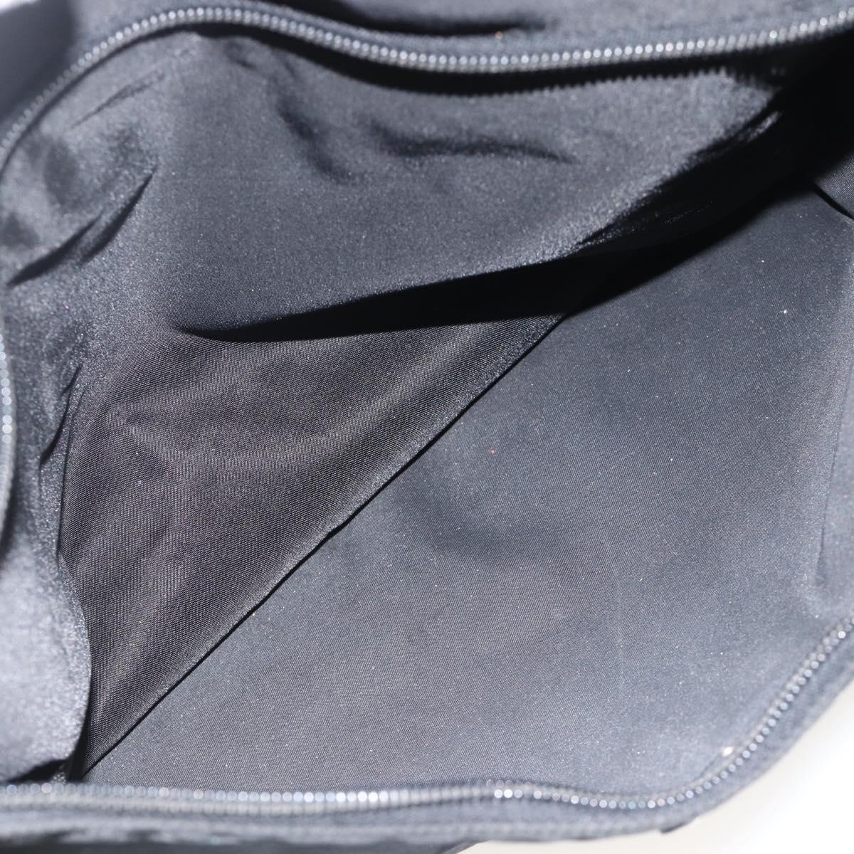 PRADA Tote Bag Nylon Black Silver Auth bs34250