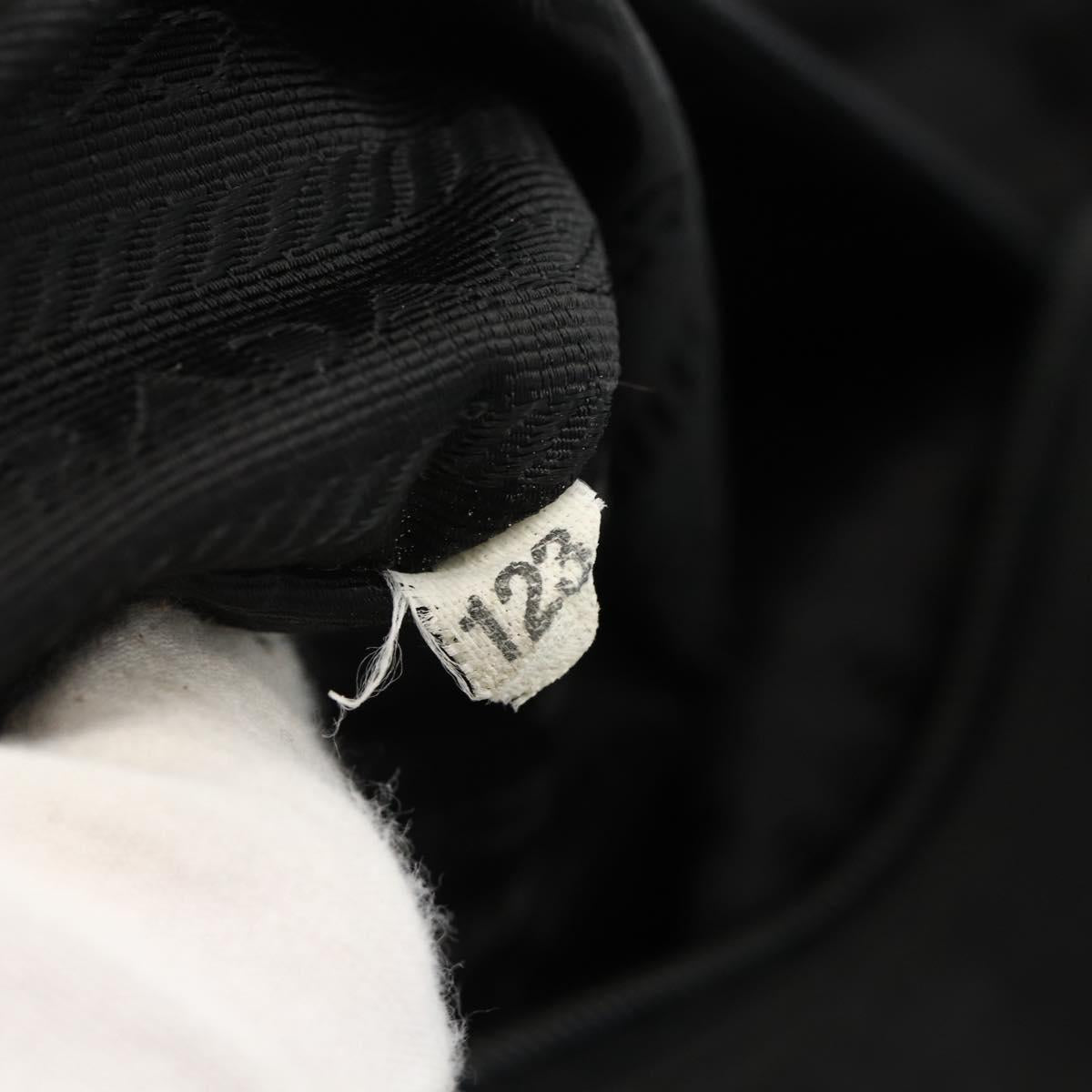 PRADA Tote Bag Nylon Black Silver Auth bs34250