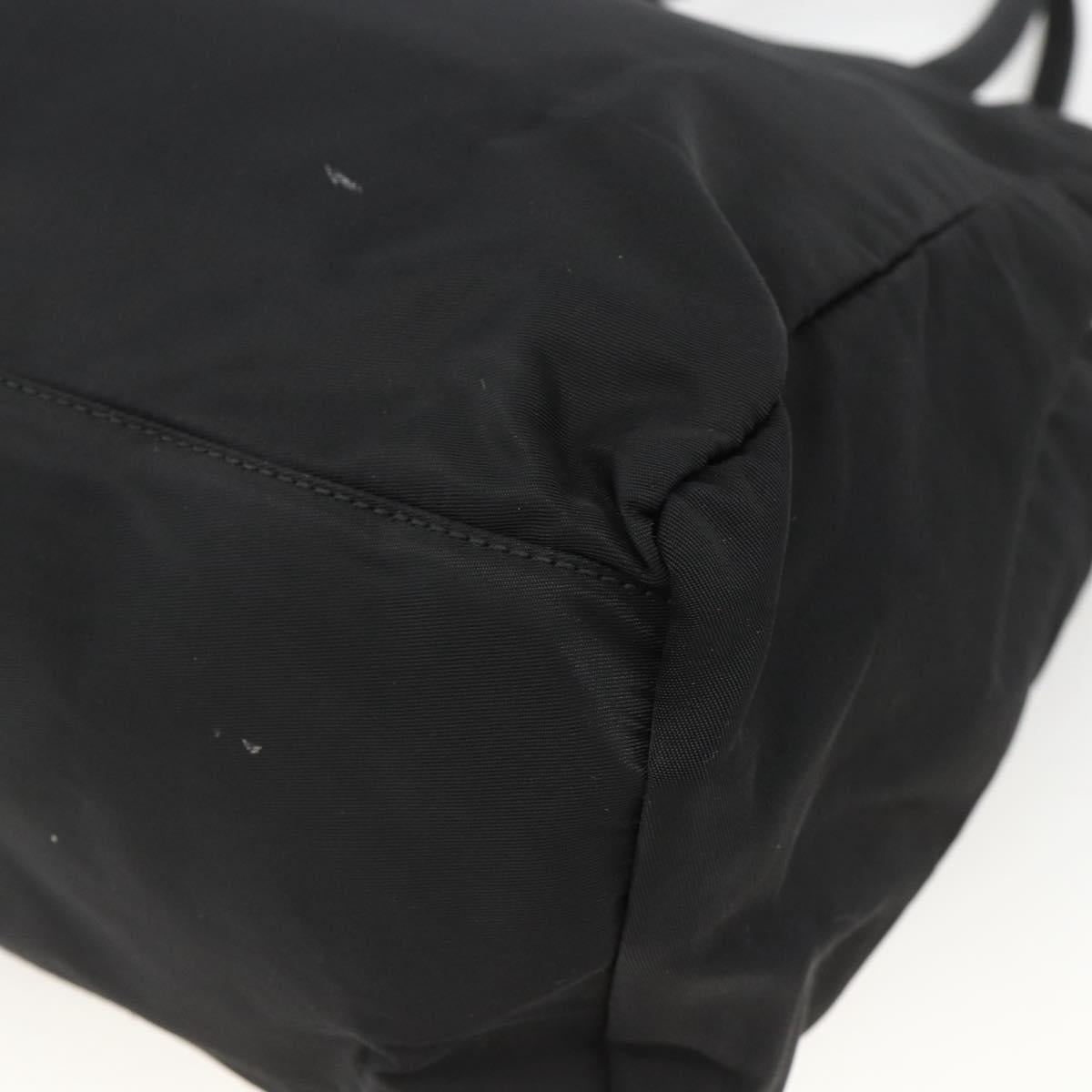 PRADA Hand Bag Nylon Black Silver Auth bs34251