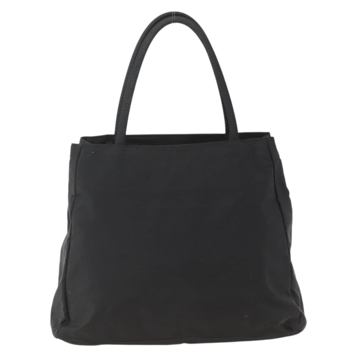 PRADA Hand Bag Nylon Black Silver Auth bs34251