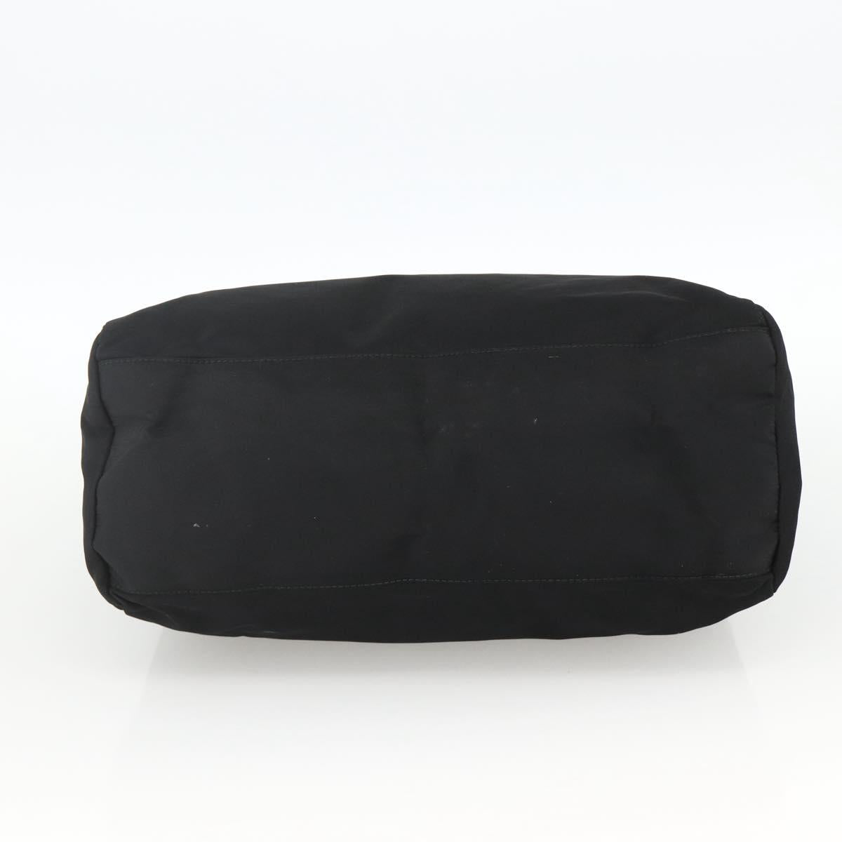 PRADA Hand Bag Nylon Black Silver Auth bs34251