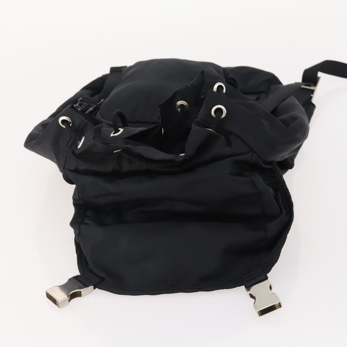PRADA Backpack Nylon Black Silver Auth bs34260