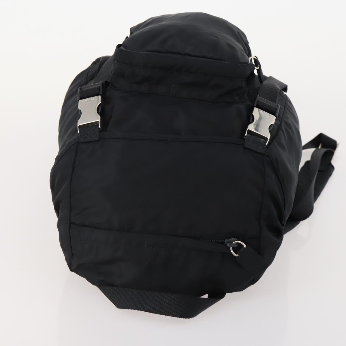 PRADA Backpack Nylon Black Silver Auth bs34260