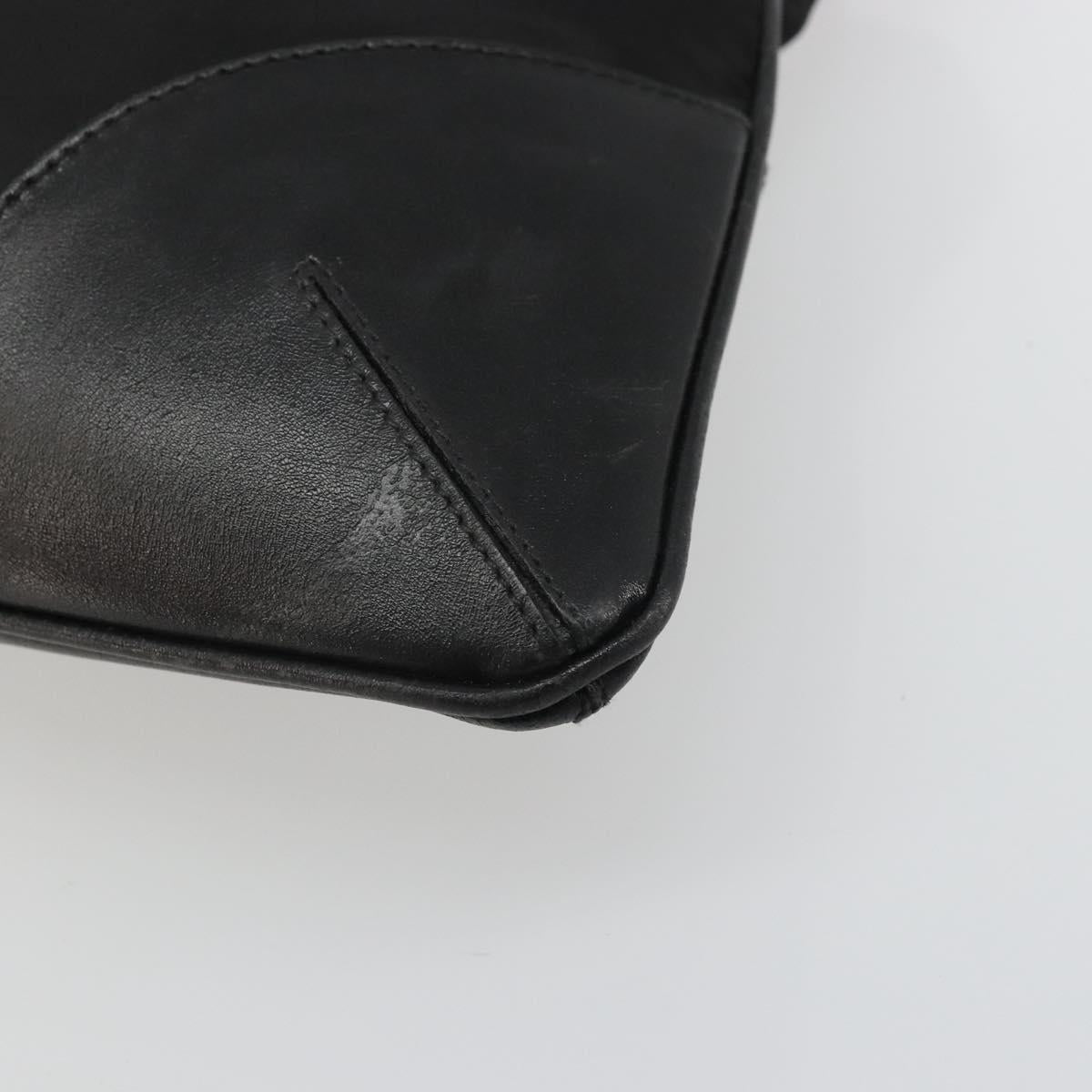 PRADA Hand Bag Nylon Black Silver Auth bs34261