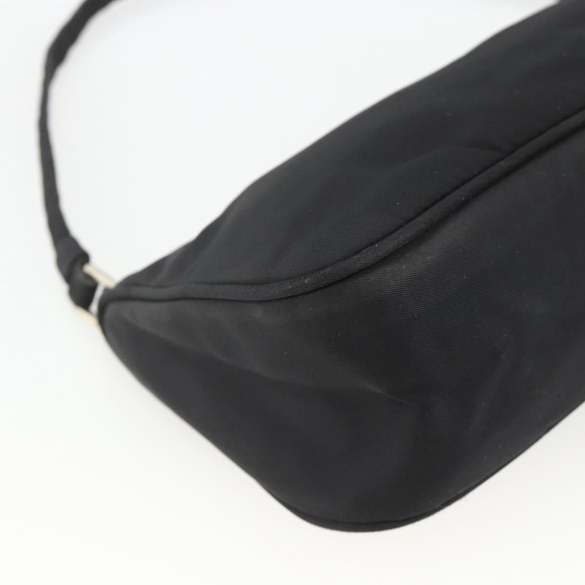 PRADA Accessory Pouch Nylon Black Silver Auth bs34268