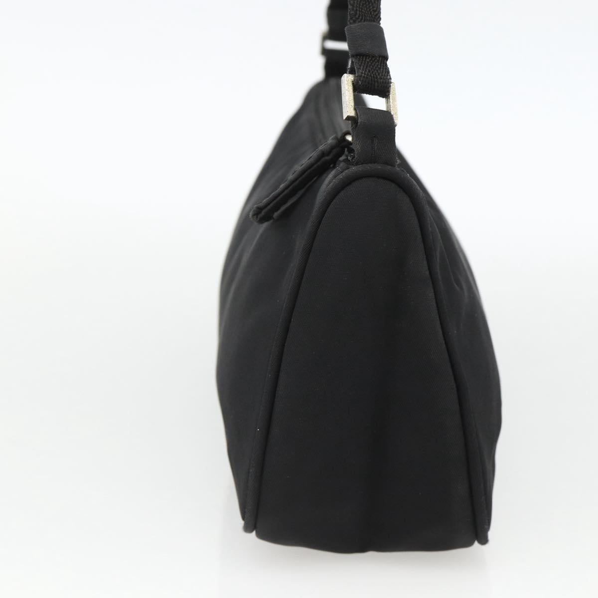 PRADA Accessory Pouch Nylon Black Silver Auth bs34268