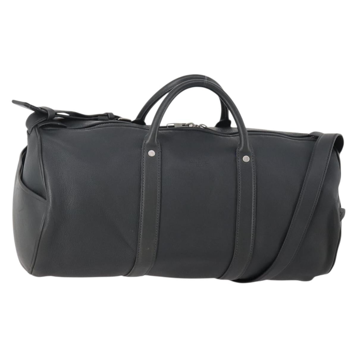 LOUIS VUITTON Boston Bag Taurillon ClemenceLeather 2way Black LV Auth bs34310