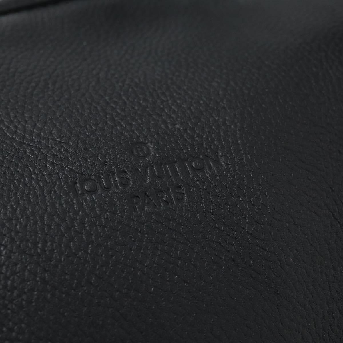 LOUIS VUITTON Boston Bag Taurillon ClemenceLeather 2way Black LV Auth bs34310