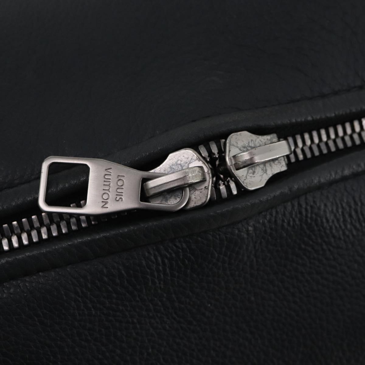 LOUIS VUITTON Boston Bag Taurillon ClemenceLeather 2way Black LV Auth bs34310