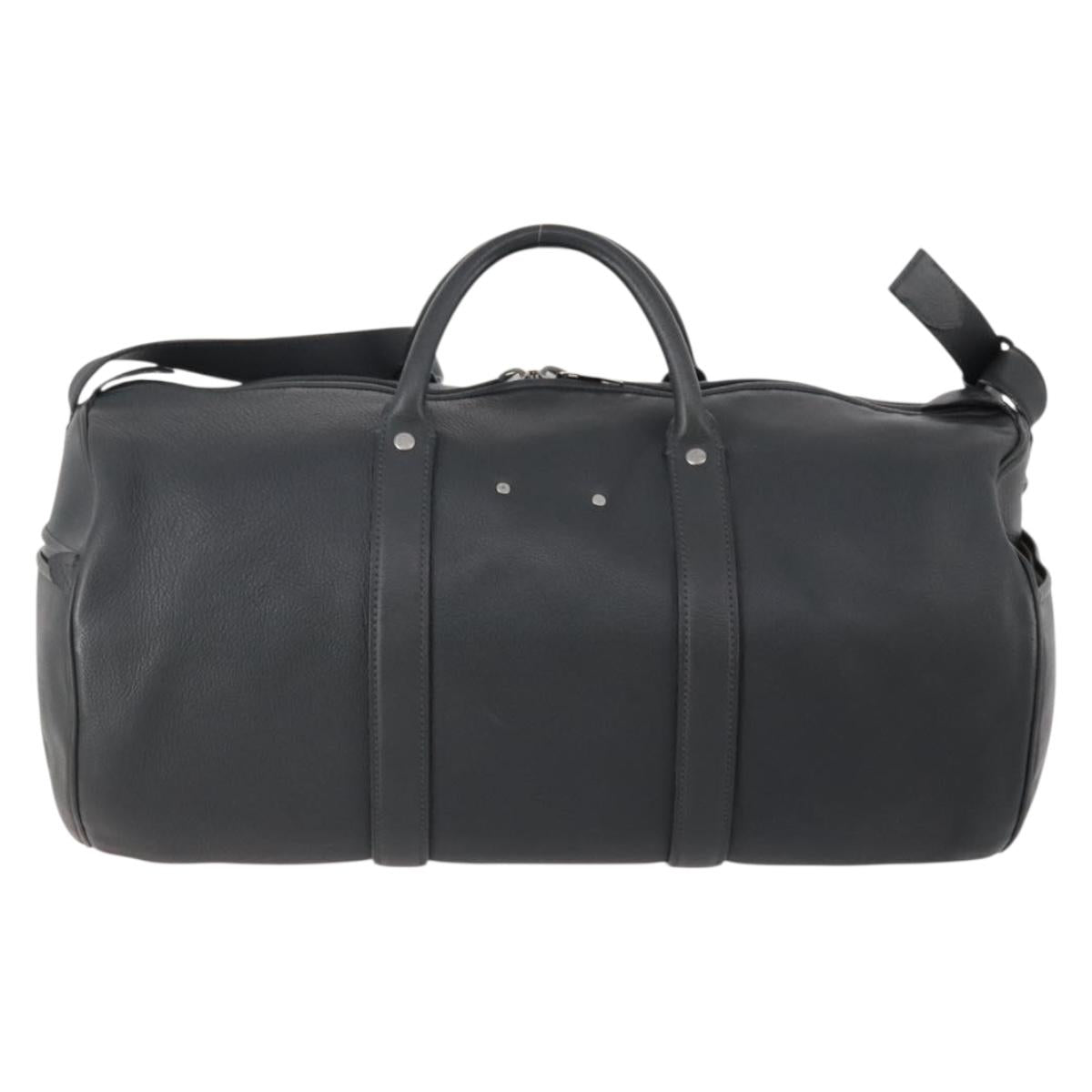 LOUIS VUITTON Boston Bag Taurillon ClemenceLeather 2way Black LV Auth bs34310