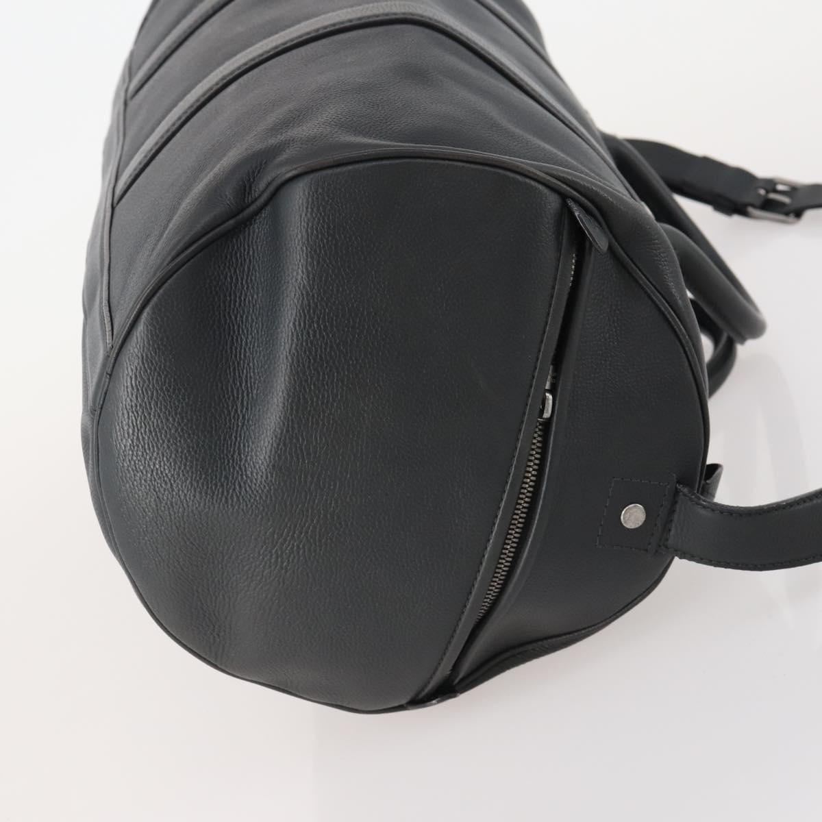 LOUIS VUITTON Boston Bag Taurillon ClemenceLeather 2way Black LV Auth bs34310