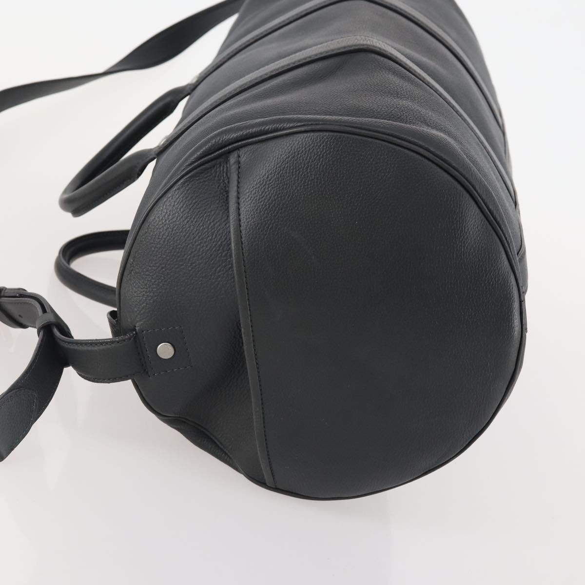 LOUIS VUITTON Boston Bag Taurillon ClemenceLeather 2way Black LV Auth bs34310