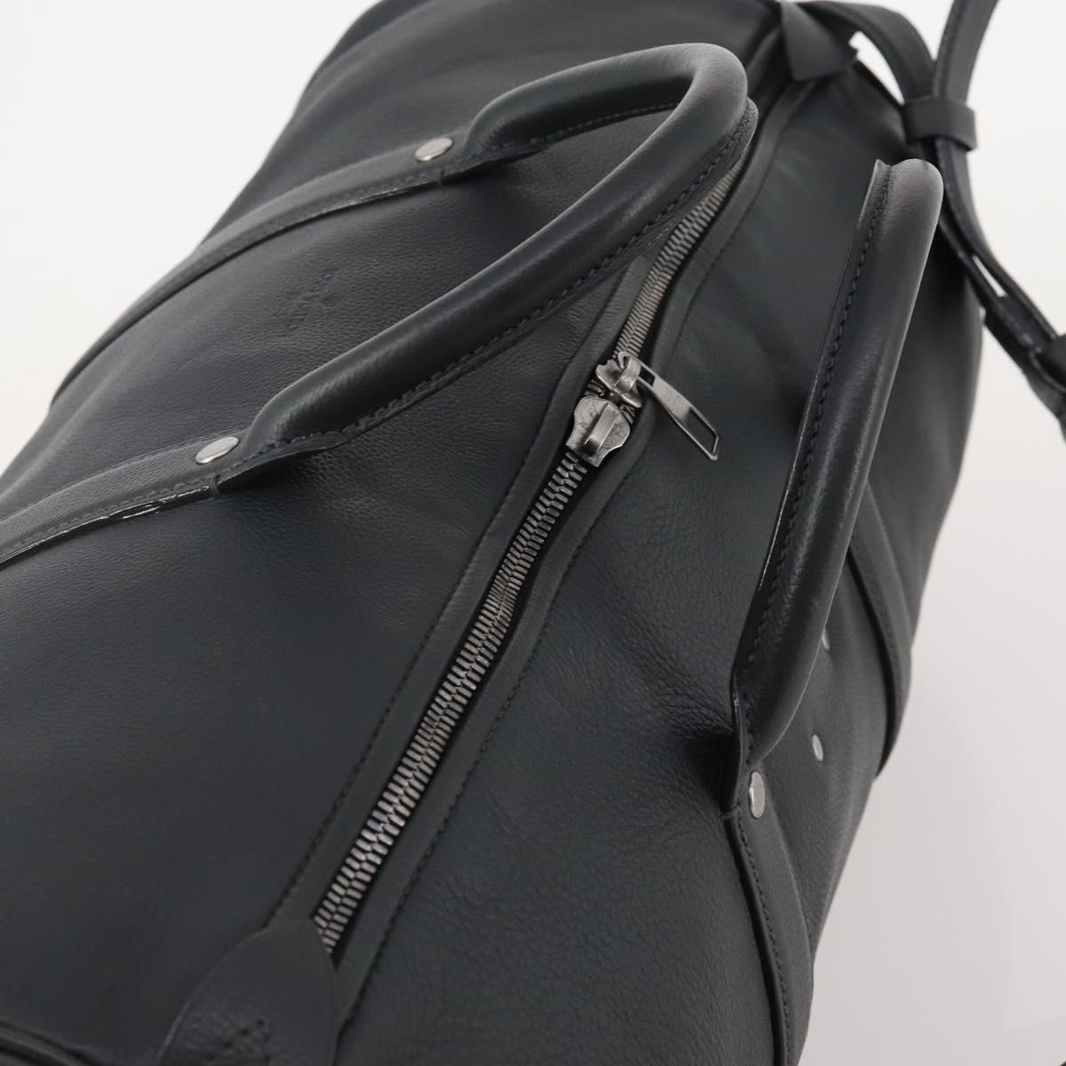 LOUIS VUITTON Boston Bag Taurillon ClemenceLeather 2way Black LV Auth bs34310