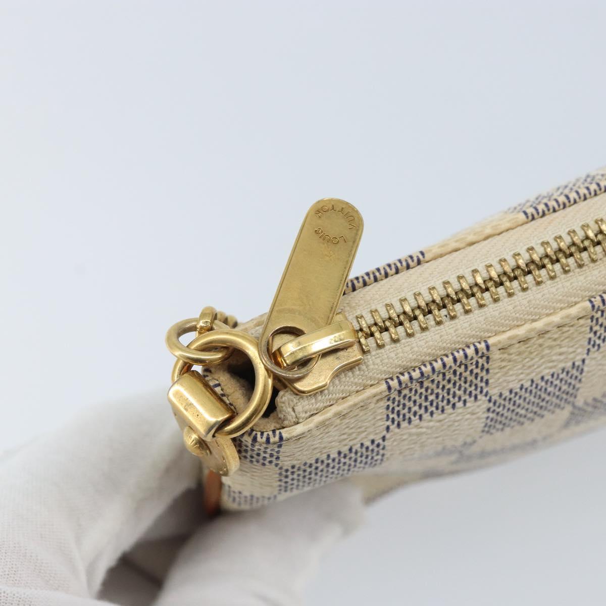 LOUIS VUITTON Damier Azur Pochette Mira MM Accessory Pouch N60027 Auth bs34317A