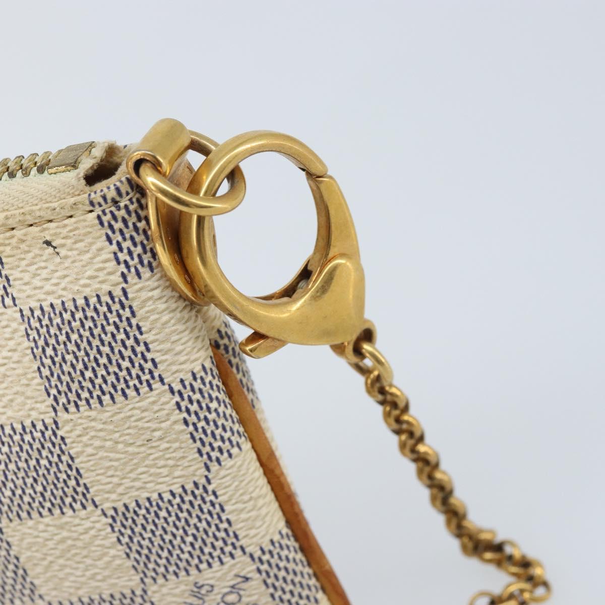 LOUIS VUITTON Damier Azur Pochette Mira MM Accessory Pouch N60027 Auth bs34317A