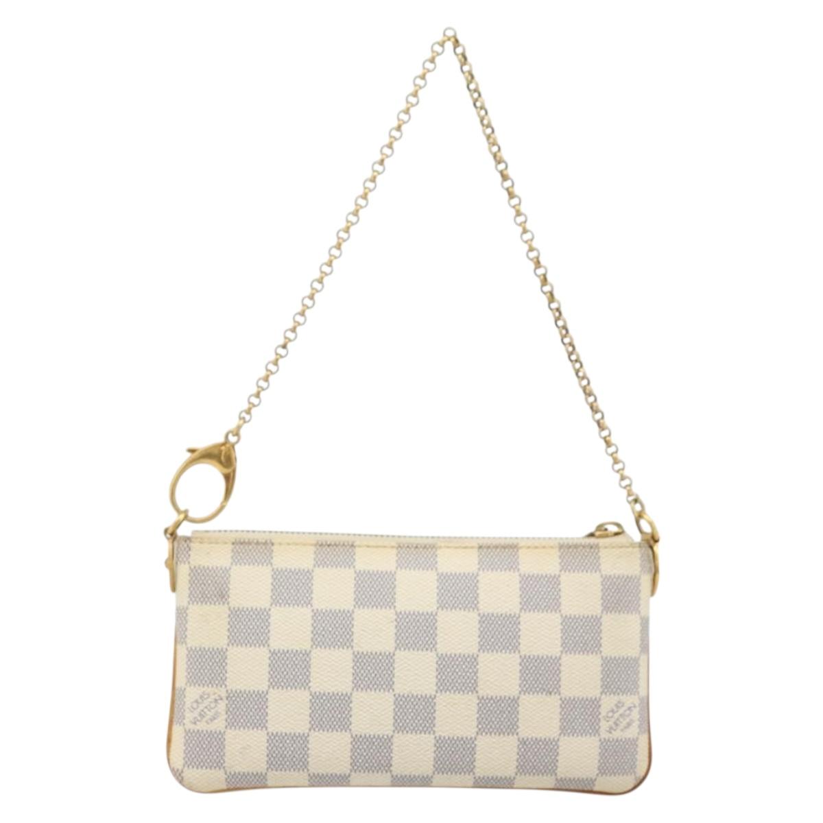 LOUIS VUITTON Damier Azur Pochette Mira MM Accessory Pouch N60027 Auth bs34317A