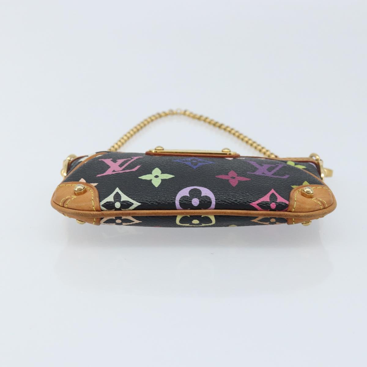 LOUIS VUITTON Multicolor Pochette Mira PM Pouch Black M60099 LV Auth bs34318A
