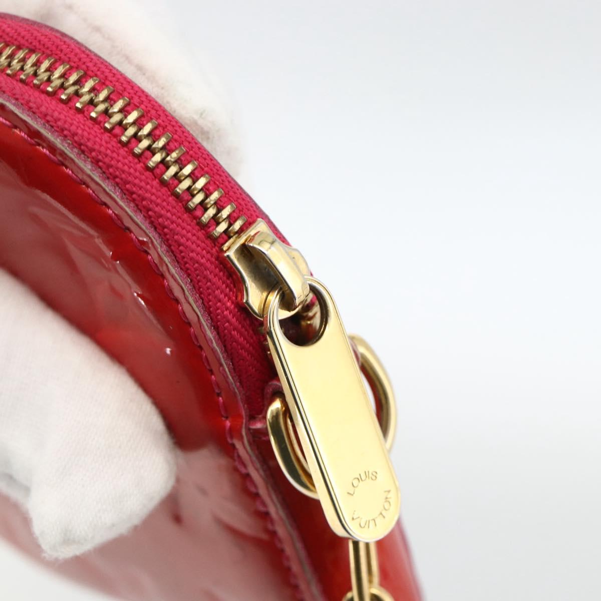 LOUIS VUITTON Vernis Porte Monnaie Coeur Coin Purse Rose Pop M93657 Auth bs34319