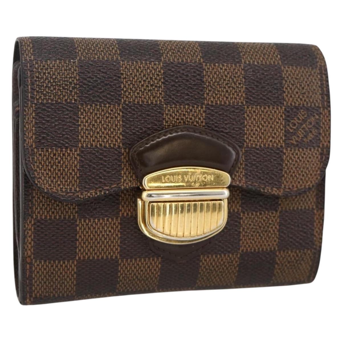 LOUIS VUITTON Damier Ebene Portefeuille Joy Bifold Wallet N60034 LV Auth bs34321