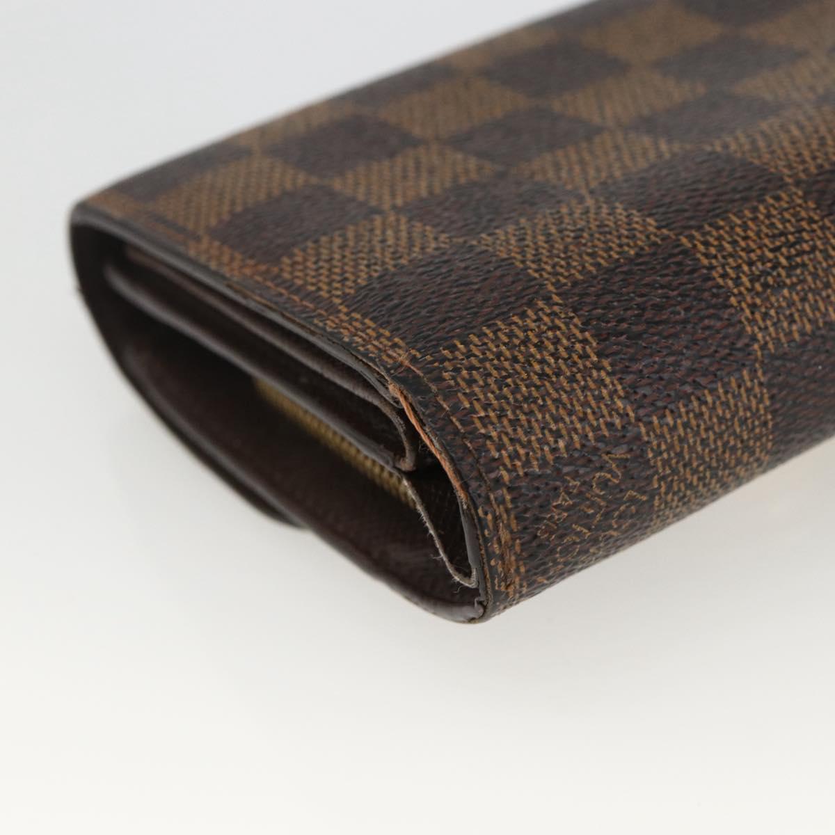 LOUIS VUITTON Damier Ebene Portefeuille Joy Bifold Wallet N60034 LV Auth bs34321
