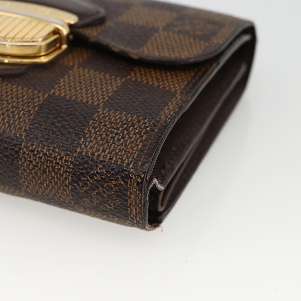 LOUIS VUITTON Damier Ebene Portefeuille Joy Bifold Wallet N60034 LV Auth bs34321