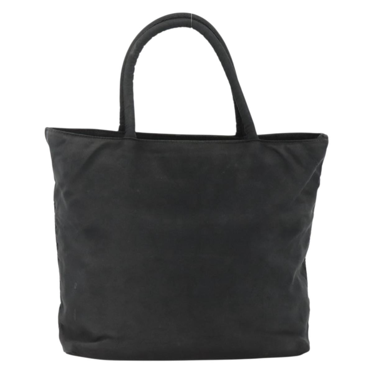 PRADA Hand Bag Nylon Black Silver Auth bs34325