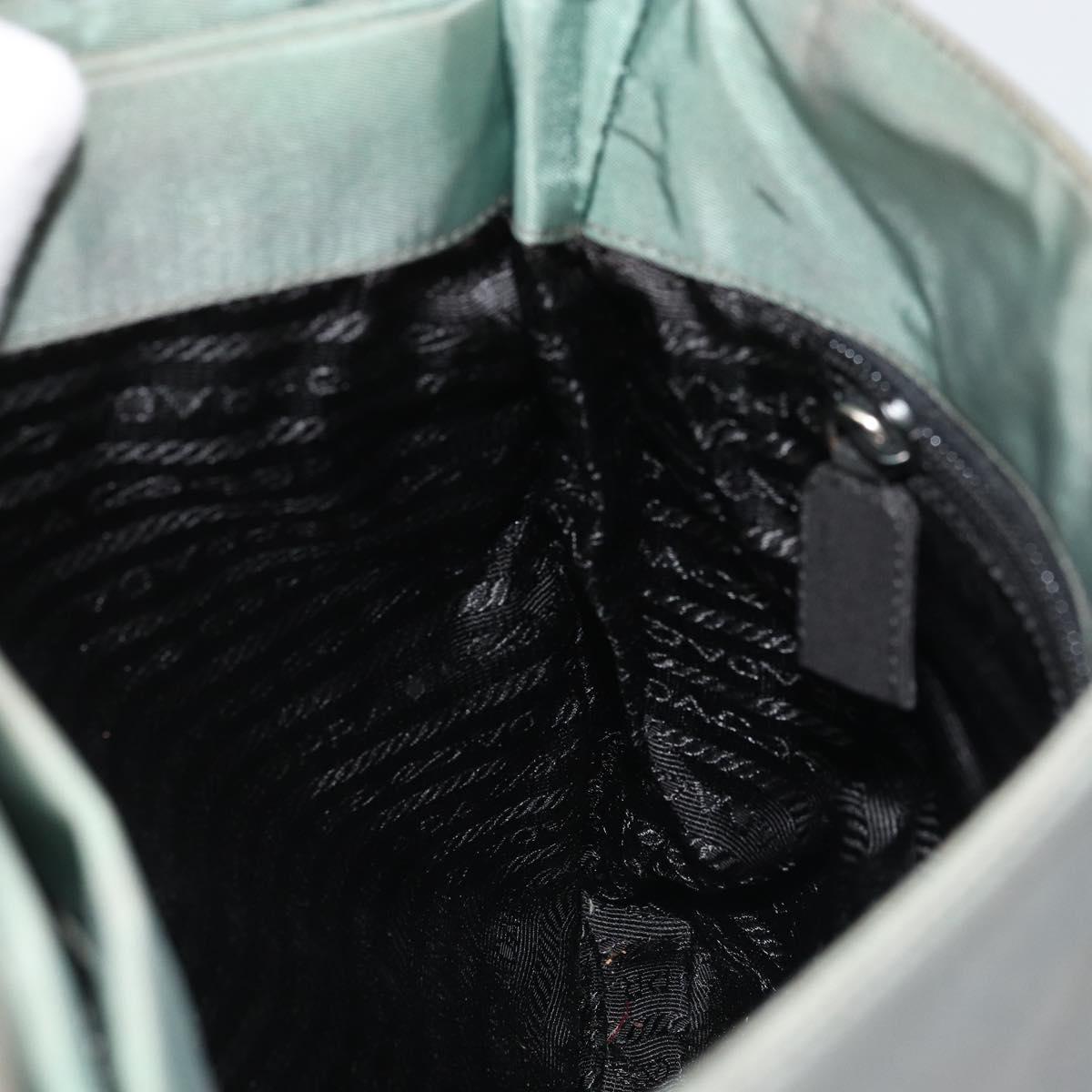PRADA Shoulder Bag Nylon Green Silver Auth bs34327