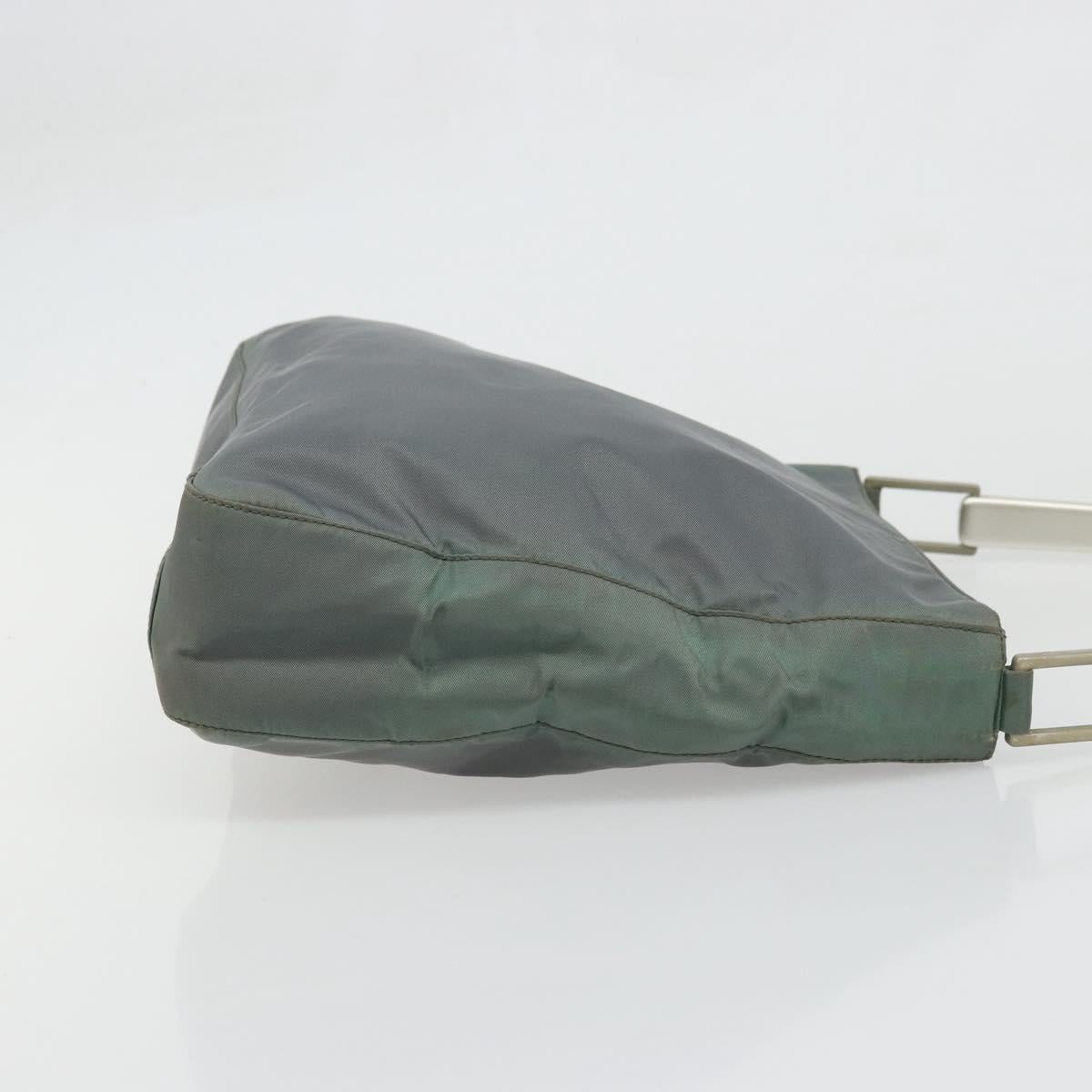 PRADA Shoulder Bag Nylon Green Silver Auth bs34327