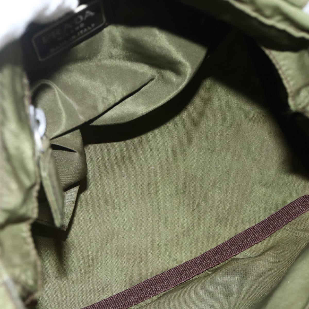 PRADA Shoulder Bag Nylon Green Silver Auth bs34328