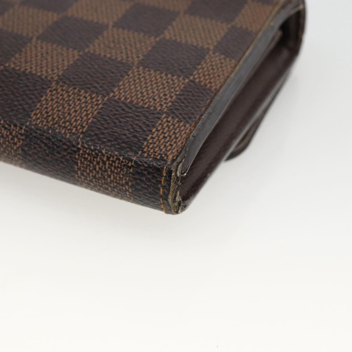 LOUIS VUITTON Damier Ebene Portefeuille Sistina Long Wallet N61747 Auth bs34333