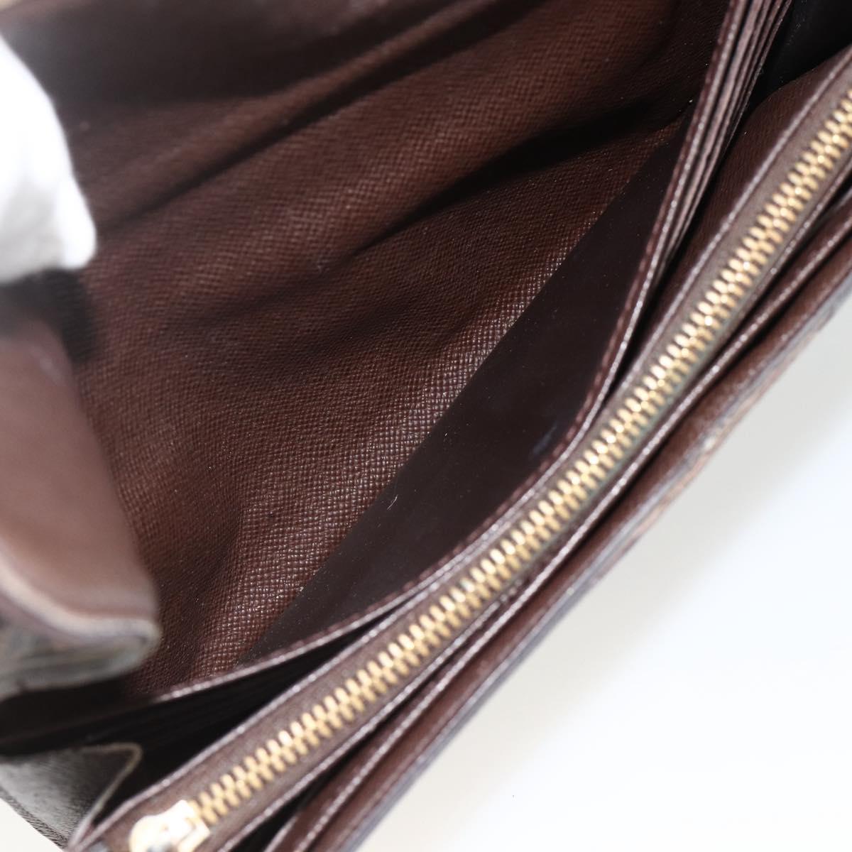LOUIS VUITTON Damier Ebene Portefeuille Sistina Long Wallet N61747 Auth bs34333