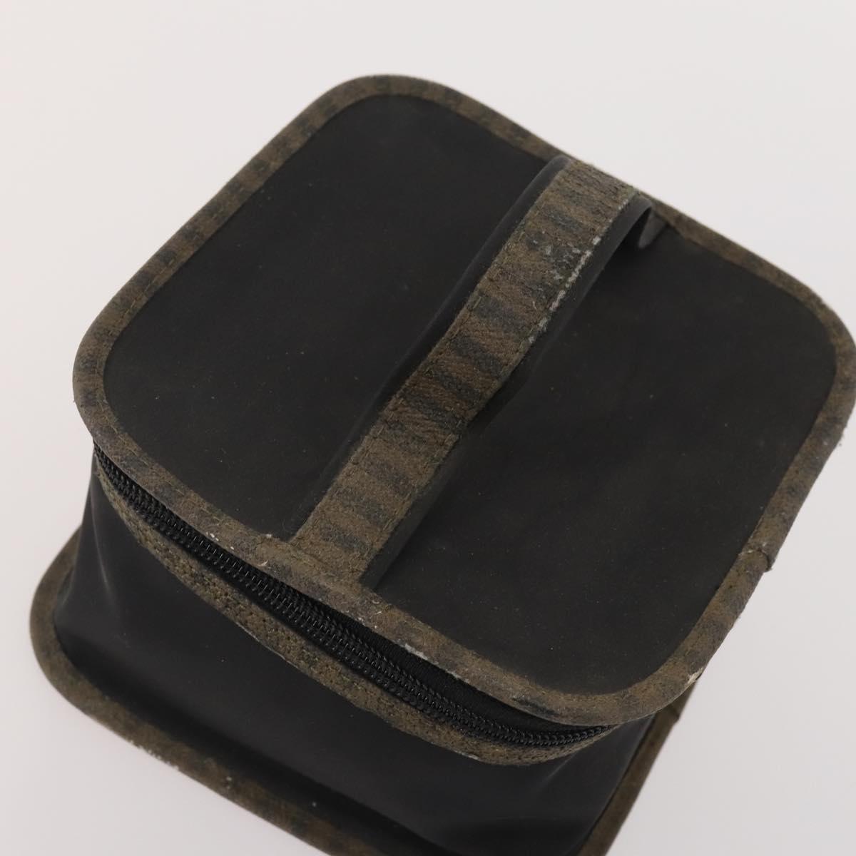 FENDI Pecan Canvas Hand Bag Coated Canvas 4 Set Brown Black Auth bs34342
