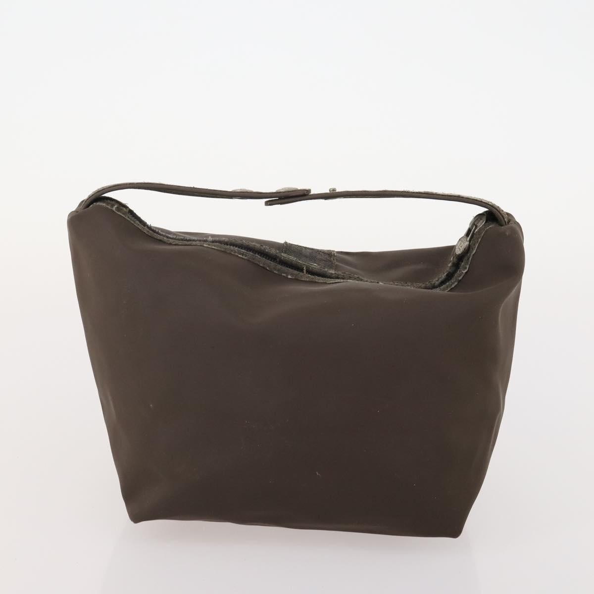 FENDI Pecan Canvas Hand Bag Coated Canvas 4 Set Brown Black Auth bs34342