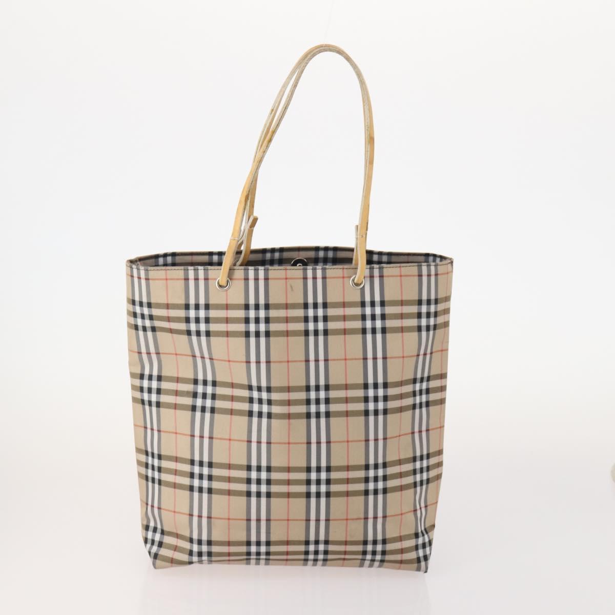 BURBERRY Nova Check Shoulder Bag Canvas Nylon 3 Set Beige White Auth bs34343