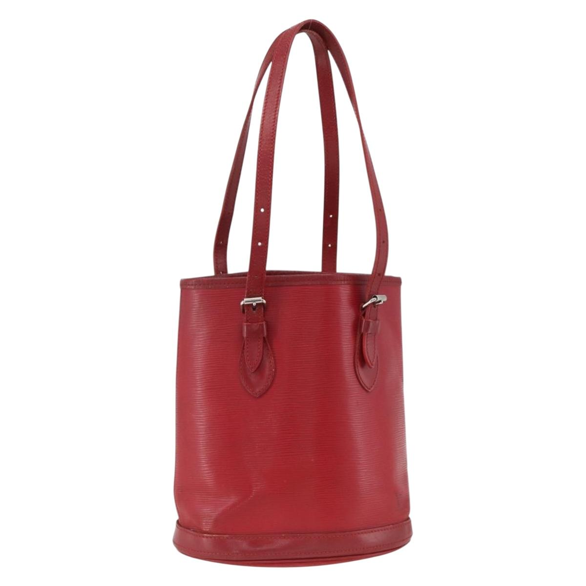 LOUIS VUITTON Epi Bucket PM Shoulder Bag Red M5899E LV Auth bs34346